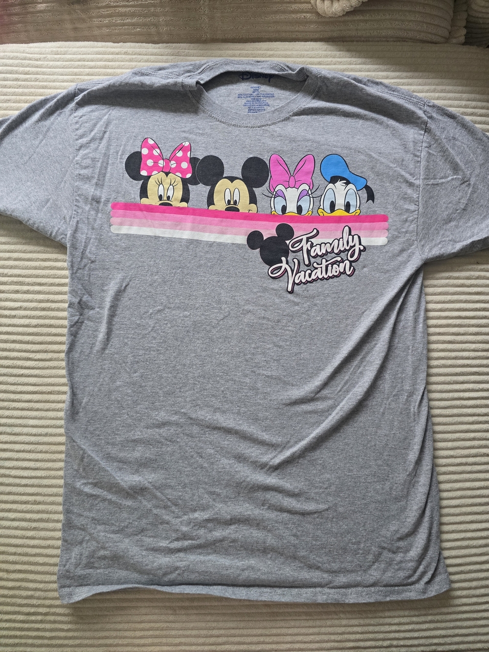 Disney Gray 'Family Vacation' Mickey & Friends Ladies T‑Shirt